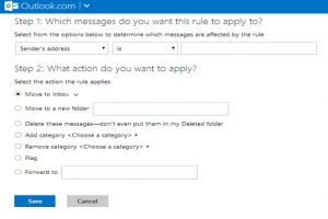 Outlook.com e Advanced Rules