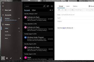 Microsoft Mail e Calendar in Fluent Design